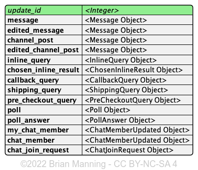Telegram Update JSON Object
